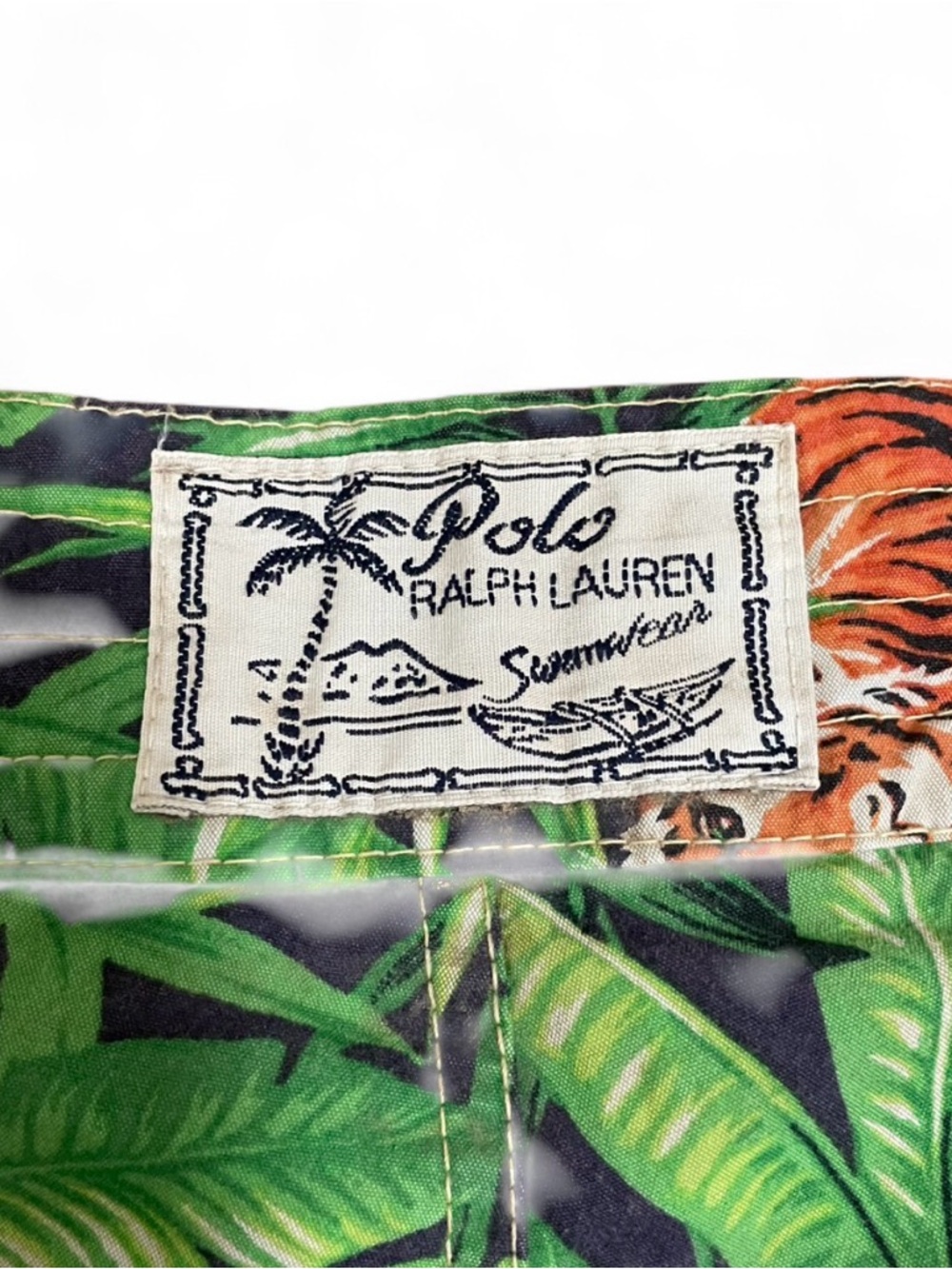 Men's Ralph Lauren Green Tiger Print Swim Trunks - Picture 4 of 6